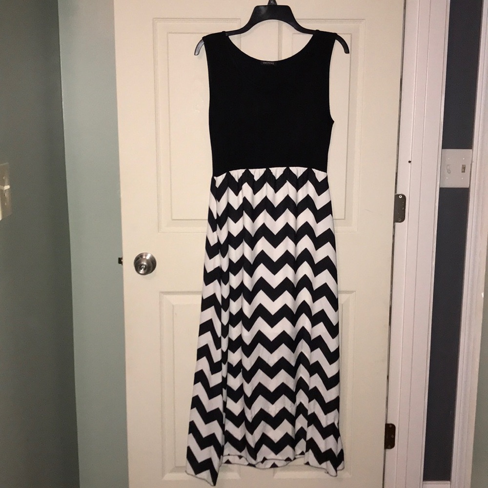 Black and white chevron maxi dress